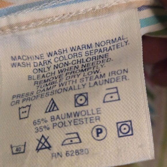 Lands' End Rainbow Striped 3/4 Sleeve Cotton Blend V Neck Blouse Size 16W - Picture 6 of 6